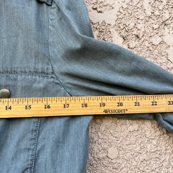 Banana Republic Womens Jacket Size Medium Gray Zip Utility Surplus Jack Gorpcore - Picture 8 of 10